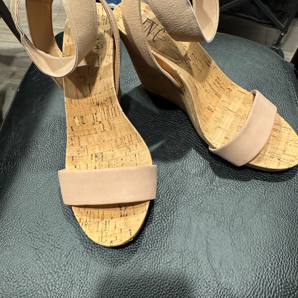 INC International Concepts Beige Cork Wedges